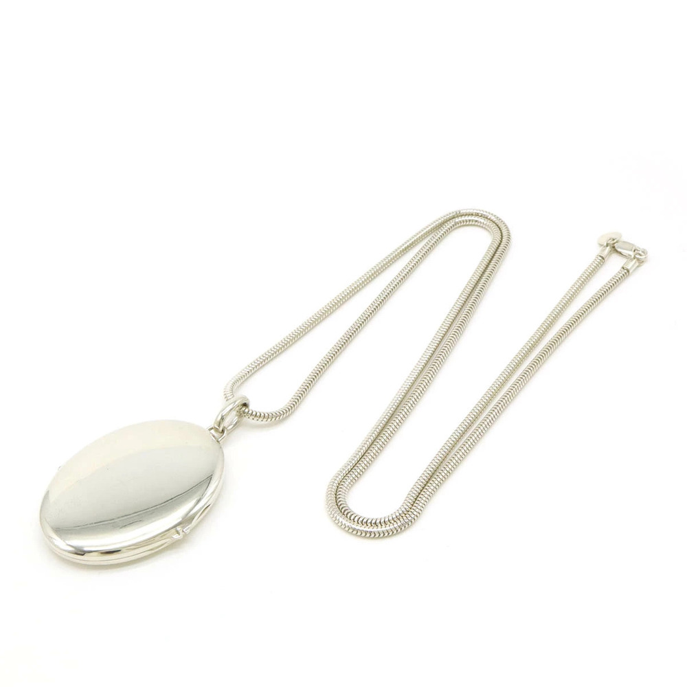 TIFFANYCo Tiffany Locket Necklace Pendant Open Close Oval Snake Chain Silver